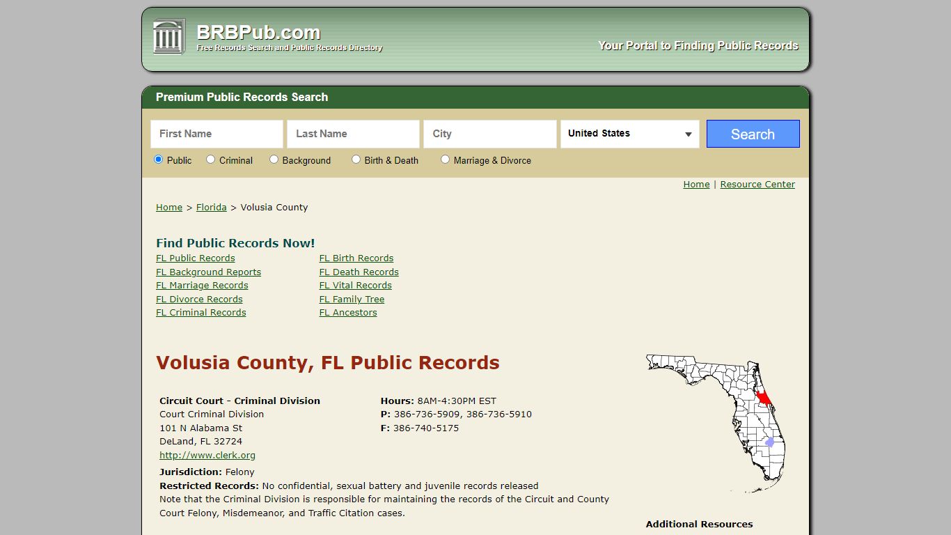 Volusia County Public Records | Search Florida Government Databases